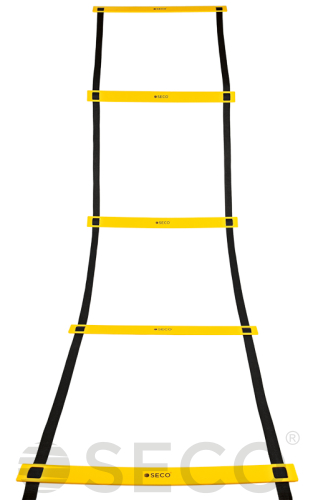 Тренировочная лестница координационная для бега SECO® 8 ступеней 4 м желтого цвета
