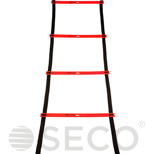 Тренировочная лестница координационная для бега SECO® 16 ступеней 8 м красного цвета