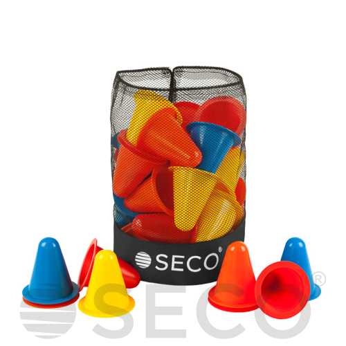 Набор конусов для тренировок SECO® 8 см 4 цвета (40 штук)