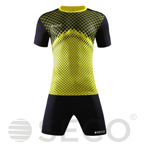 SECO® Geometry Set Uniforme de fútbol negro y amarillo