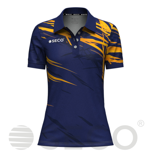 Футболка Поло SECO® Meteor 25241005 женская цвет: темно-синий/оранжевый
