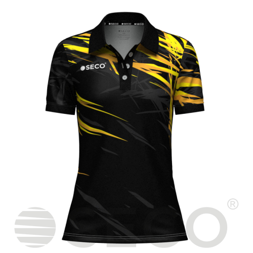 Футболка Поло SECO® Meteor 25241003 женская цвет: черный/желтый
