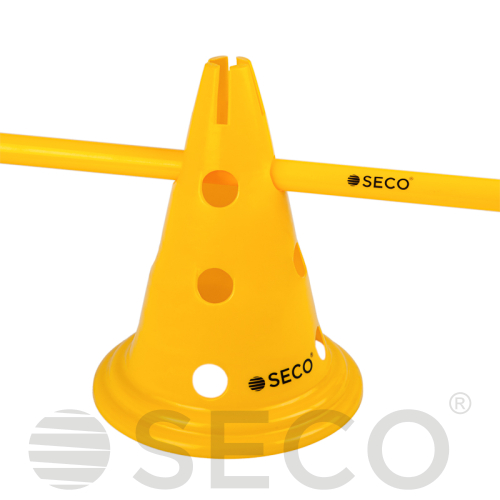 Тренувальний конус з отворами SECO® 30 см жовтого кольору