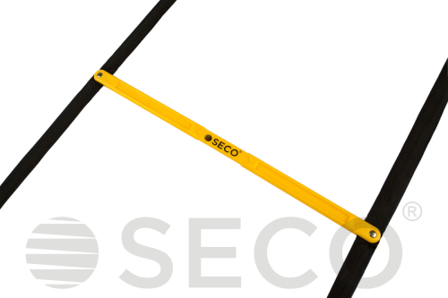 Тренировочная лестница координационная для бега SECO® складная 12 ступеней 5,1 м желтого цвета
