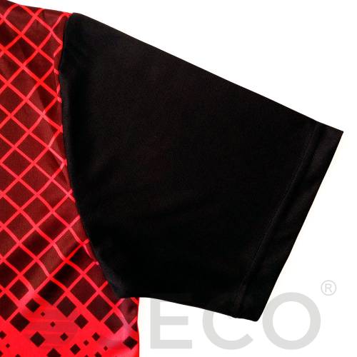 SECO ® Fußballuniform Geometry Set Schwarz/Rot