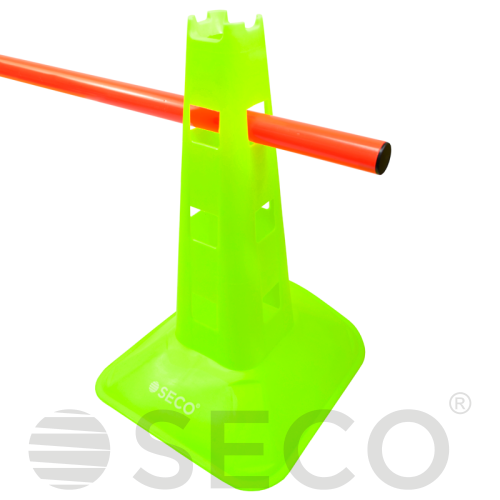 Тренировочный конус с отверстиями SECO® 38 см неонового цвета 