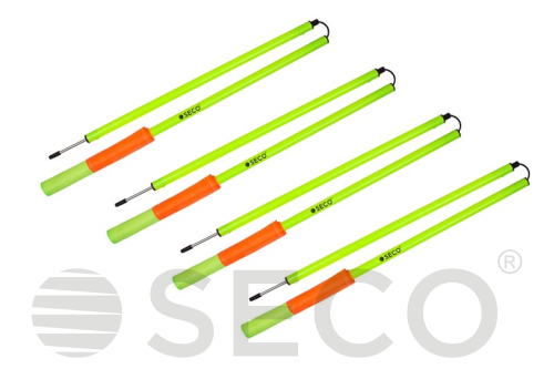Угловые флажки SECO® 1,5 м (4 шт.) цвет: оранжевый/салатовый
