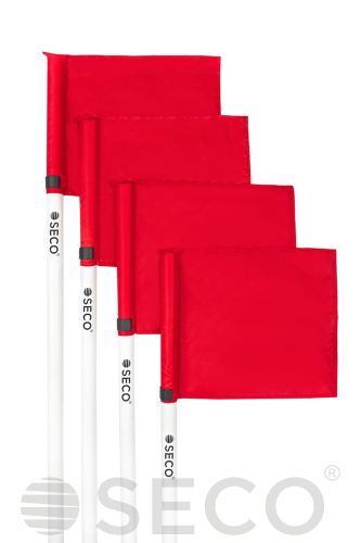 Угловые флажки SECO®  1,5 м (4 шт) цвет: красный