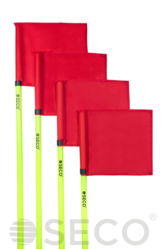 Угловые флажки SECO® 1,5 м (4 шт) цвет: красный/желтый